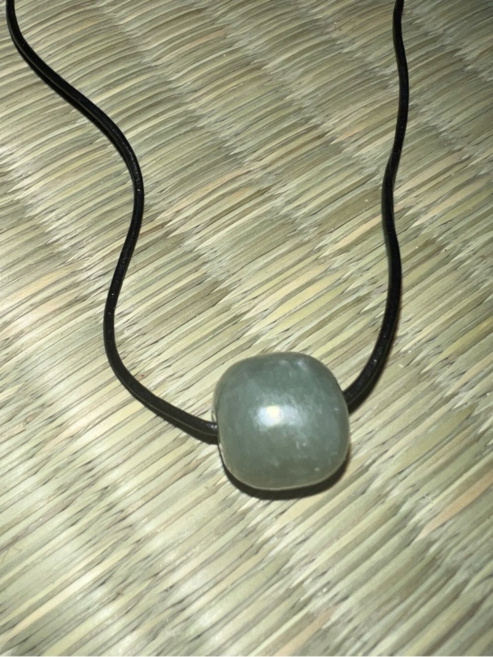 Nephrite Jade bead on leather cord